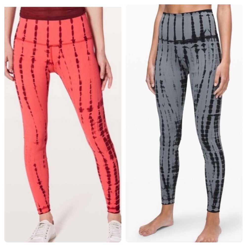 BUNDLE! Lululemon Wunder Under Hi-Rise Tight* Shibori | Red & Gunmetal | 4